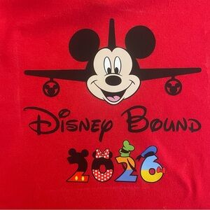 Disney Red Graphic Tee with Mickey and Colorful Numbers